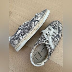 Dolce Vita Snakeskin Espadrille Sneakers - Black and Cream